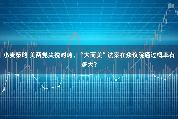 小麦策略 美两党尖锐对峙，“大而美”法案在众议院通过概率有多大？