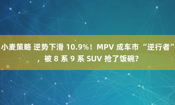 小麦策略 逆势下滑 10.9%！MPV 成车市 “逆行者”，被 8 系 9 系 SUV 抢了饭碗？